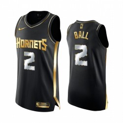 Lamelo Ball Charlotte Hornets 2020-21 Black Golden Edition Camisetas Limited Authentic