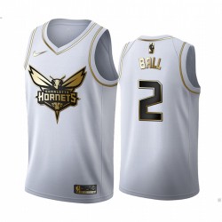 Lamelo Ball Charlotte Hornets 2020-21 Blanco Golden Edition Camisetas 2020 NBA Draft