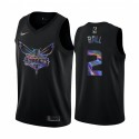 Charlotte Hornets Lamelo Ball # 2 Camisetas Iridiscente Holográfico Negro Edición Limitada