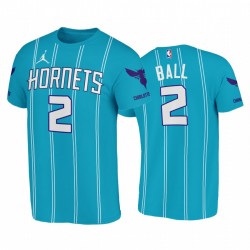 Lamelo Ball 2020-21 Hornets # 2 icon TEAL T-shirt 2020 NBA Draft