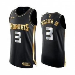 Charlotte Hornets Terry Rozier III Negro Golden Edition Authentic Limited Camisetas 2020-21