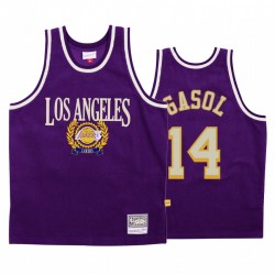 Marc Gasol # 14 Los Angeles Lakers Purple Consejo Moda Camisetas
