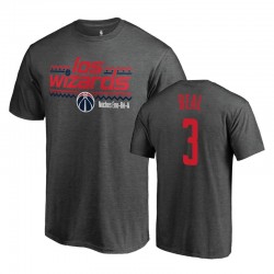 Bradley Beal y 3 Wizards Heather Grey Noches Ene-Be-Be-Se-Be T-shirt Wordmark
