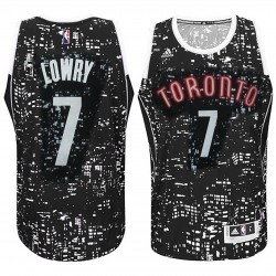 Hombre Toronto Raptors y 7 Kyle Lowry City Lights Black Swingman Camisetas