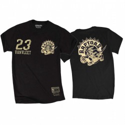Fred Vanvleet Toronto Raptors & 23 Black Gold Foil Logo Tee