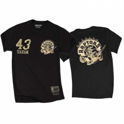 Pascal Siakam Toronto Raptors & 43 Black Gold Foil Logo Tee