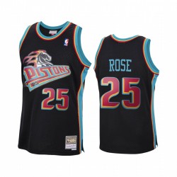 Derrick Rose Detroit Pistons Black Camisetas 2020 Reload Classic