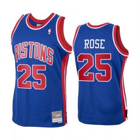 Derrick Rose & 25 Detroit Pistons Royal Hardwood Classics Camisetas
