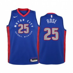 Derrick Rose Detroit Pistons 2020-21 Ciudad Azul Camisetas Juveniles - Nuevo uniforme