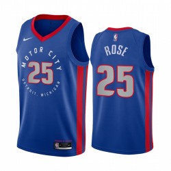 Derrick Rose Detroit Pistons Navy Motor City Edition 2020-21 Camisetas