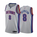 Detroit Pistons Wayne Ellington # 8 Grey 2020-21 Declaración de comunicado Camisetas