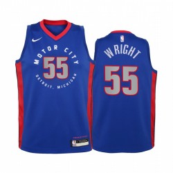 Delon Wright Detroit Pistons 2020-21 Ciudad Azul Juventud Camisetas - Nuevo uniforme