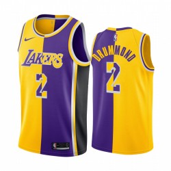 Los Ángeles Lakers Andre Drummond Split Edition Gold Purple Camiseta 2021 Comercio