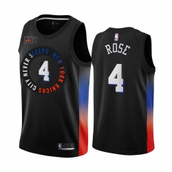Derrick Rose New York Knicks 2020-21 Negro City Edition Camiseta