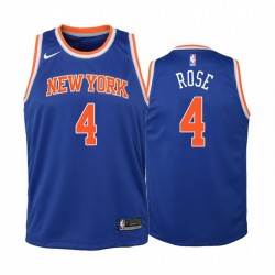 New York Knicks Derrick Rose 2020-21 Icon Edition Blue Youth Camiseta & 4