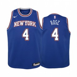New York Knicks Derrick Rose 2020-21 EDICIÓN EDICIÓN AZUL JUVENTUD CAMISETA Y 4
