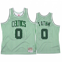 Jayson Tatum # 0 Boston Celtics Estrellas verdes y rayas Camiseta