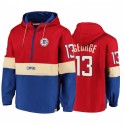 Paul George y 13 Clippers Jacket Half-Zip Hoodie Red Royal True Classics