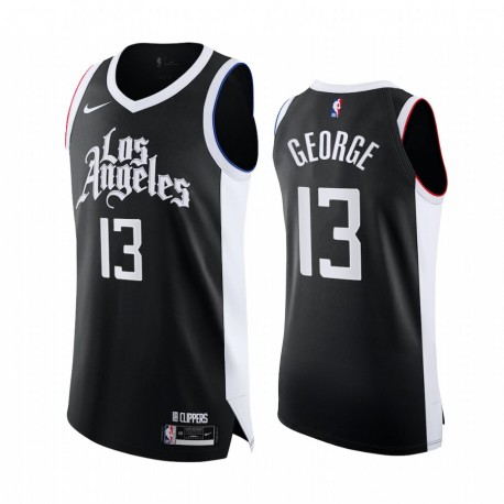 Paul George La Clippers Black Authentic City Edition 2020-21 Camisetas Jugador