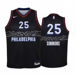 Ben Simmons Philadelphia 76ers 2020-21 Edición de la ciudad Juvenil Camiseta - Negro