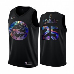 Filadelfia 76ers Ben Simmons y 25 Camiseta Iridcente Holográfico Negro Edición Limitada