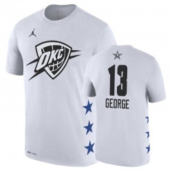 Men's Oklahoma City Thunder Paul George Blanco 2019 All-Star Nombre del juego # Número Camiseta