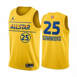 2021 All-Star Ben Simmons Camiseta Gold Eastern Conferencia 76ers uniforme