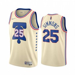2020-21 Filadelfia 76ers Ben Simmons Gasted Edition Cream & 25 Camiseta