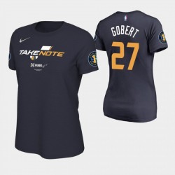 Mujer Utah Jazz Rudy Gobert # 27 Navy 2019 NBA Playoffs Team Mantra Tome la nota Camiseta