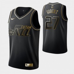 Hombre Rudy Gobert & 27 Utah Jazz Negro Camiseta - Golden Edition