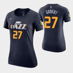 Mujeres Utah Jazz y 27 Rudy Gobert Navy Icon Edition Name & Number Camiseta