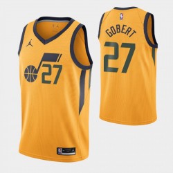 Hombre Utah Jazz y 27 Rudy Gobert Down Declaración Swingman 2020-21 Jordan Marca Camiseta