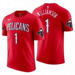 2019-20 New Orleans Pelicans y 1 Zion Williamson Declaración EDICIÓN ROJO camiseta
