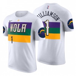 2019-20 New Orleans Pelicans & 1 Zion Williamson City Edición Blanco camiseta