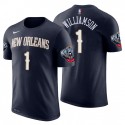 2019-20 Hombres New Orleans Pelicans # 1 Zion Williamson Icon Edición Navy Camiseta