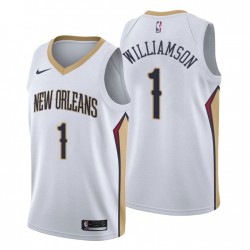 Hombres 2019-20 New Orleans Pelicans # 1 Sion Williamson Association Blanco Swingman Camiseta