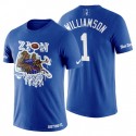 Hombres Duque Azul Devils Zion Williamson Artwork # 1 Player Art Azul Camiseta
