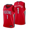 Men's 2019-20 New Orleans Pelicans # 1 Sion Williamson Declaración Rojo Sking Camiseta