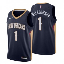 Hombres 2019-20 New Orleans Pelicans & 1 Zion Williamson Icon Navy Swingman Camiseta
