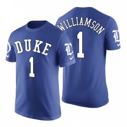 2018 NCAA DUKE AZUL DEVILLOS MEN # 1 ZON WILLAMSON AZUL NOMBRE Y NÚMERO Camiseta Camiseta