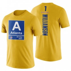 2021 Atlanta NBA All-Star Pelicans & 1 Zion Williamson Camiseta amarilla