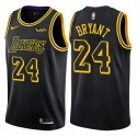 Men's Los Angeles Lakers # 24 Kobe Bryant Jugador Jubilado Ciudad Edición Negro Swingman Camiseta