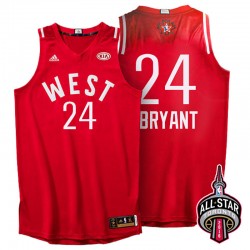 2016 Toronto All-Star Western Conference & 24 Kobe Bryant Rojo Camiseta
