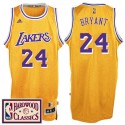 Los Angeles Lakers # 24 Kobe Bryant 2016-17 Temporada Gold Goldwood Classics Throwback Swingman Camiseta