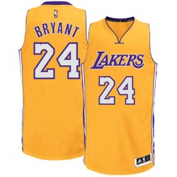 Los Angeles Lakers y 24 Kobe Bryant Home Gold Authentic Camiseta