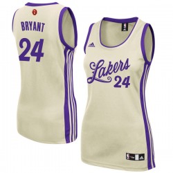 Mujeres Los Angeles Lakers # 24 Kobe Bryant Cream 2015 Día de Navidad Swingman Camiseta