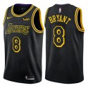 Men's Los Angeles Lakers # 8 Kobe Bryant Jugador retirado Ciudad Edición Negro Swingman Camiseta