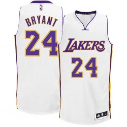 Los Ángeles Lakers y 24 Kobe Bryant Alternate Blanco Auténtica Camiseta