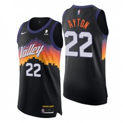2020-21 Phoenix Suns Camiseta No.22 DEANDRE AYTON CIUDAD EDICIÓN NEGRO