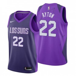 Hombres 2018 Draft NBA Phoenix Suns # 22 Deandre Ayton City Edición Navy Swingman Camiseta